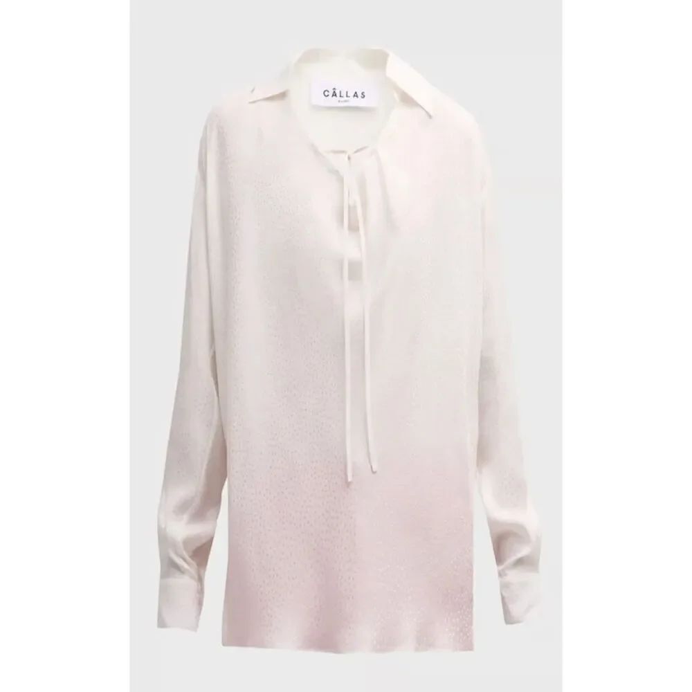 CALLAS MILANO Misia Metallic Fleck High-Low Silk Blouse NWT Size 36/0 US